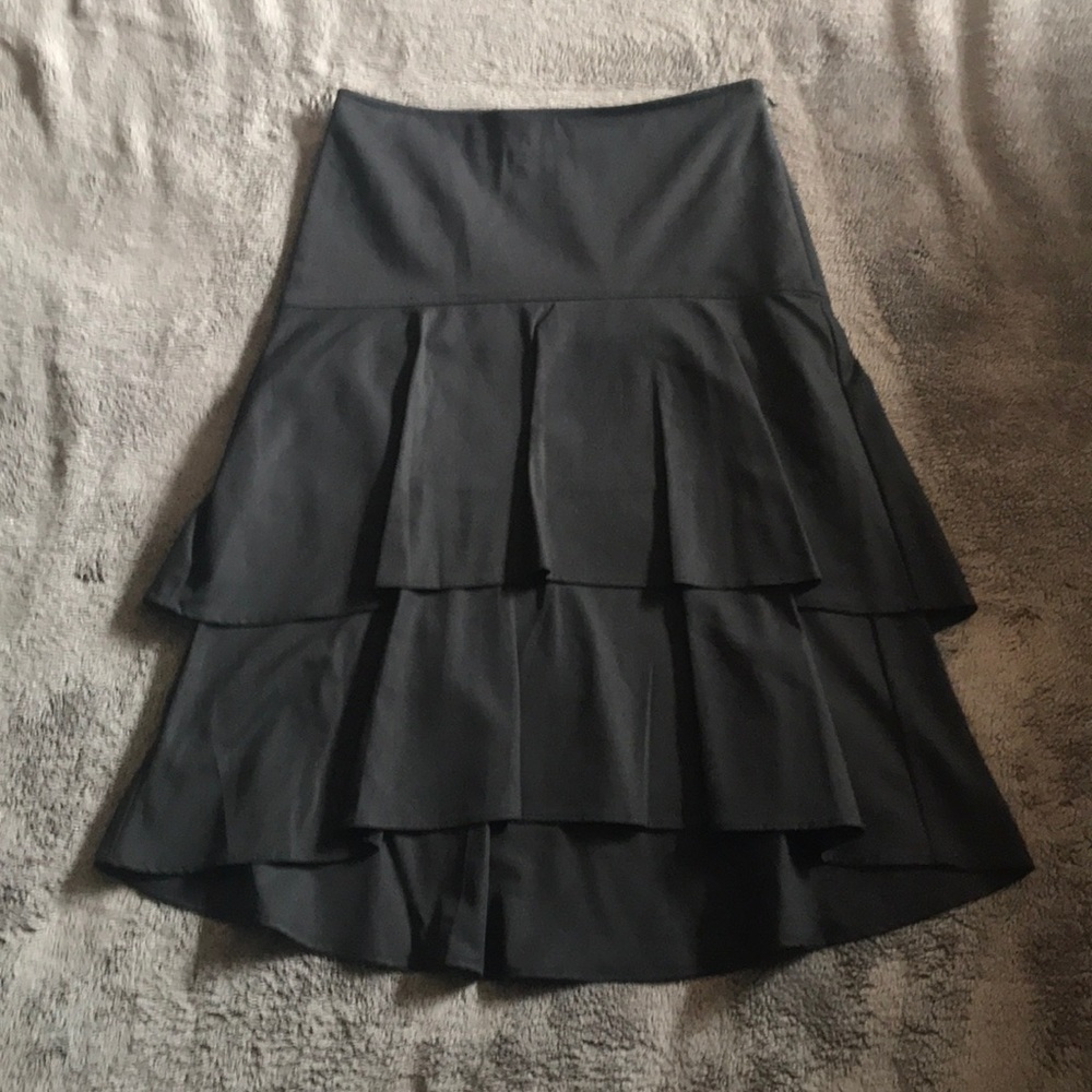 Black Ruffle Tiered Skirt